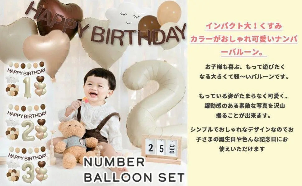 Birthday Balloon Balloon Set Birthday Decoration Number Balloon Anniversary 2 Years Old