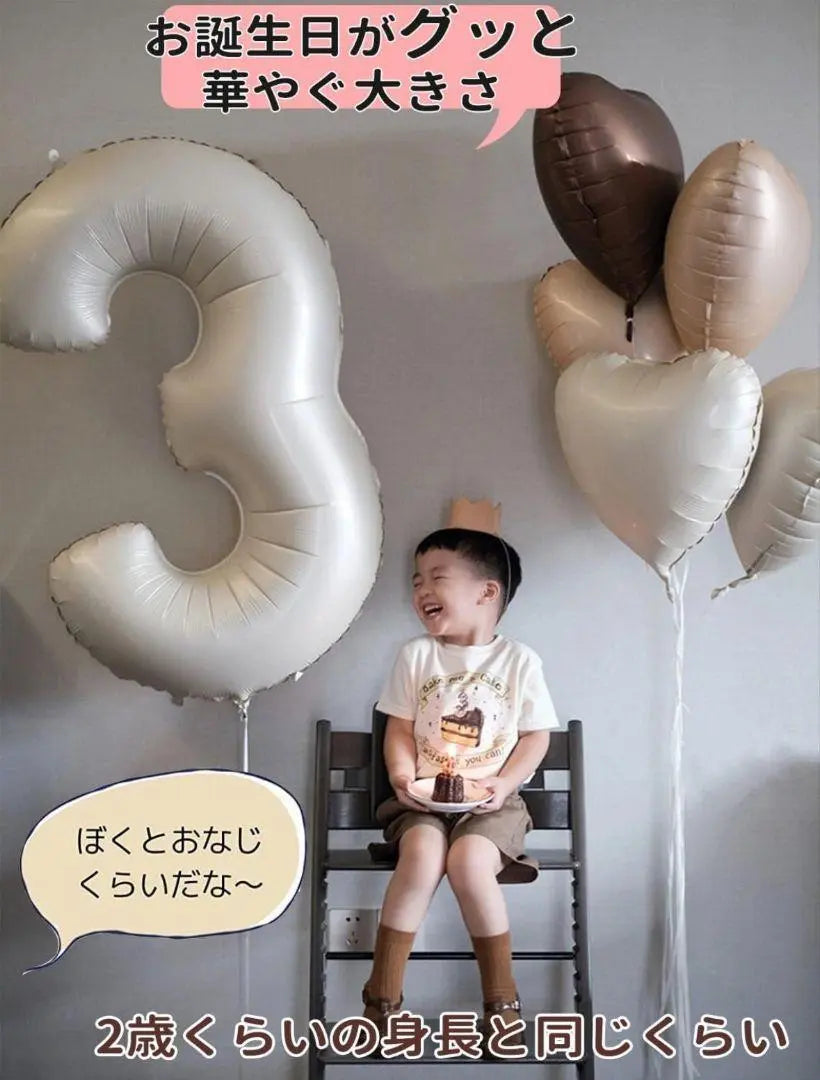 Birthday Balloon Balloon Set Birthday Decoration Number Balloon Anniversary 2 Years Old