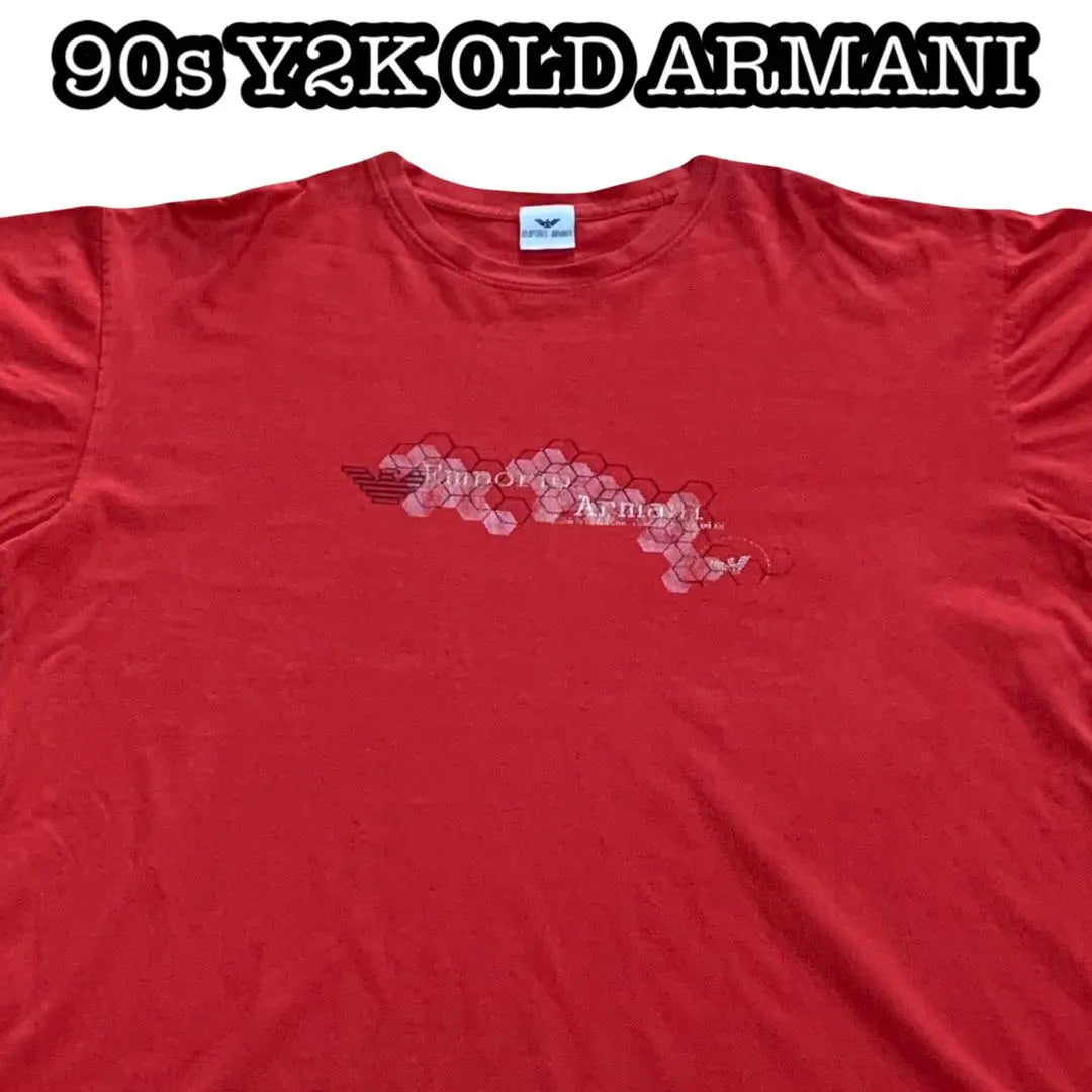 90s Y2k Emporio Armani Old Double -sided designers RED