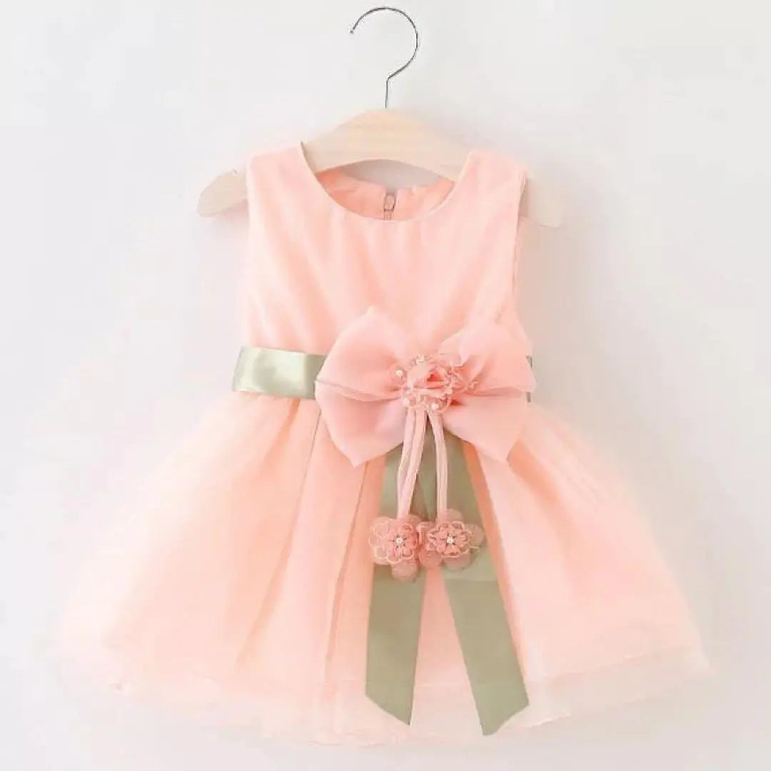 Cute ♡ Girls Formal Dress 90 Ribbon Pearl Kids Purple