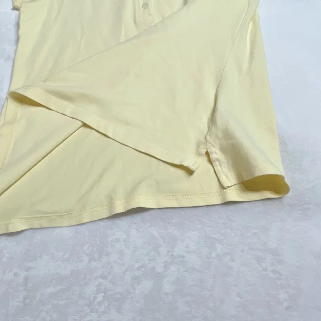 Polo LLBean talla M, manga corta, color amarillo claro, para mujer