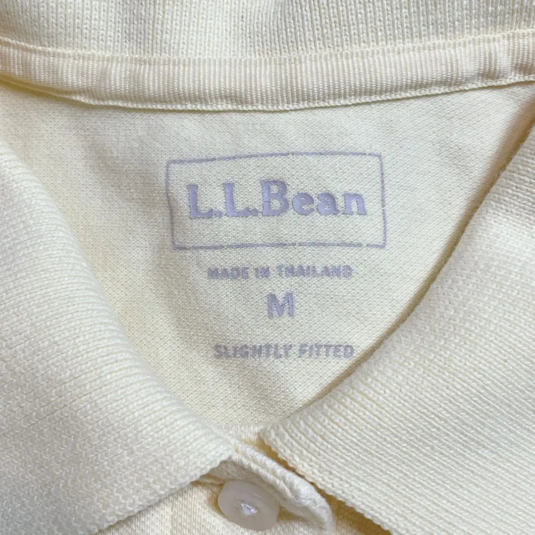 Polo LLBean talla M, manga corta, color amarillo claro, para mujer