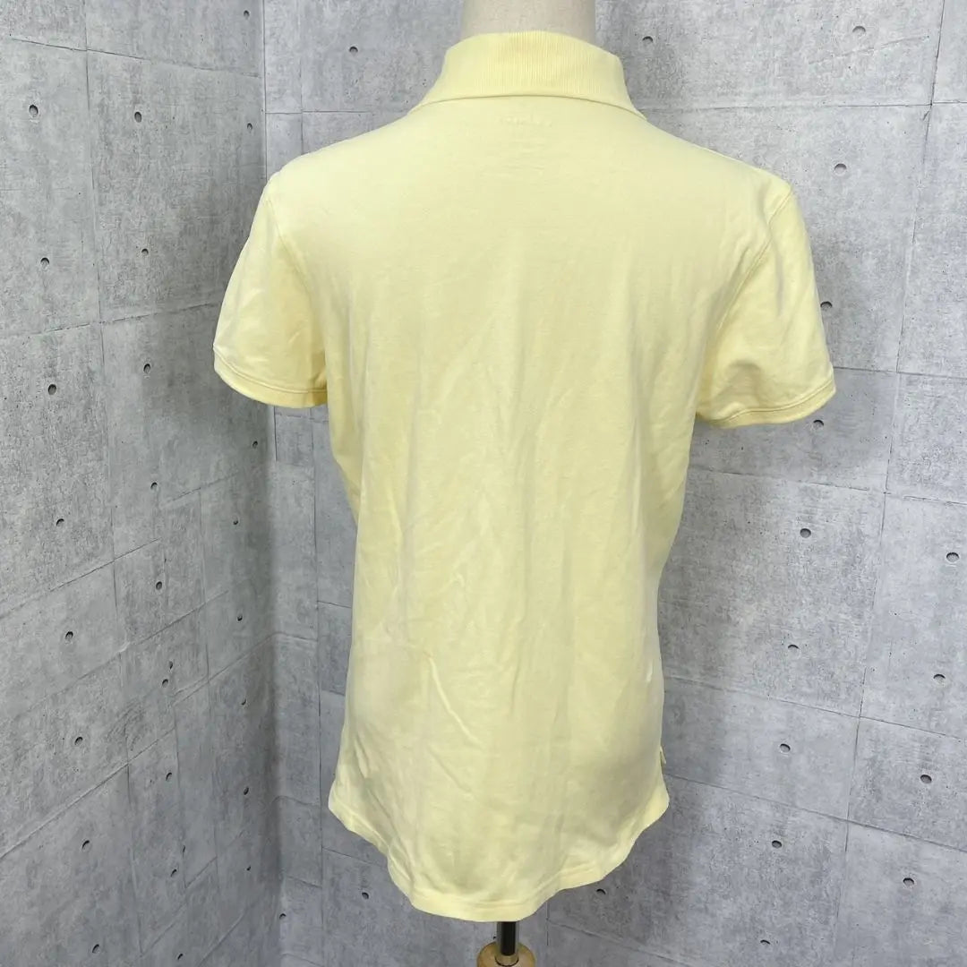 Polo LLBean talla M, manga corta, color amarillo claro, para mujer