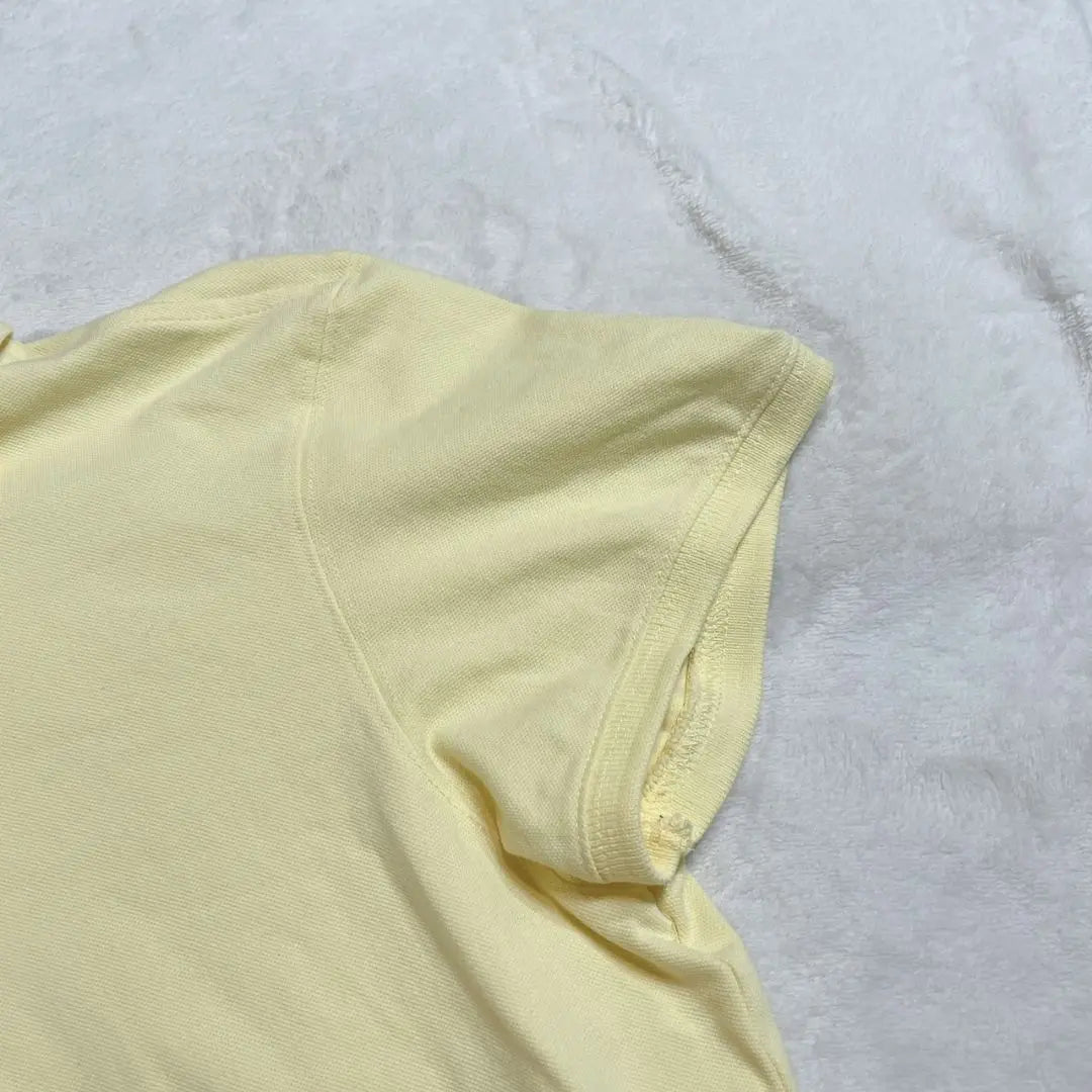 Polo LLBean talla M, manga corta, color amarillo claro, para mujer