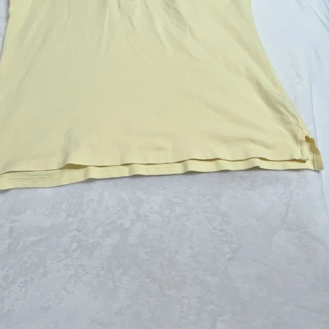 Polo LLBean talla M, manga corta, color amarillo claro, para mujer