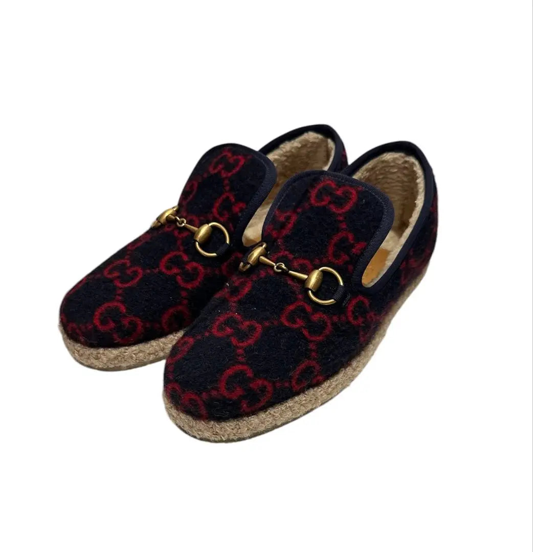 Gucci Wool Fur Slip-ons Black/Red