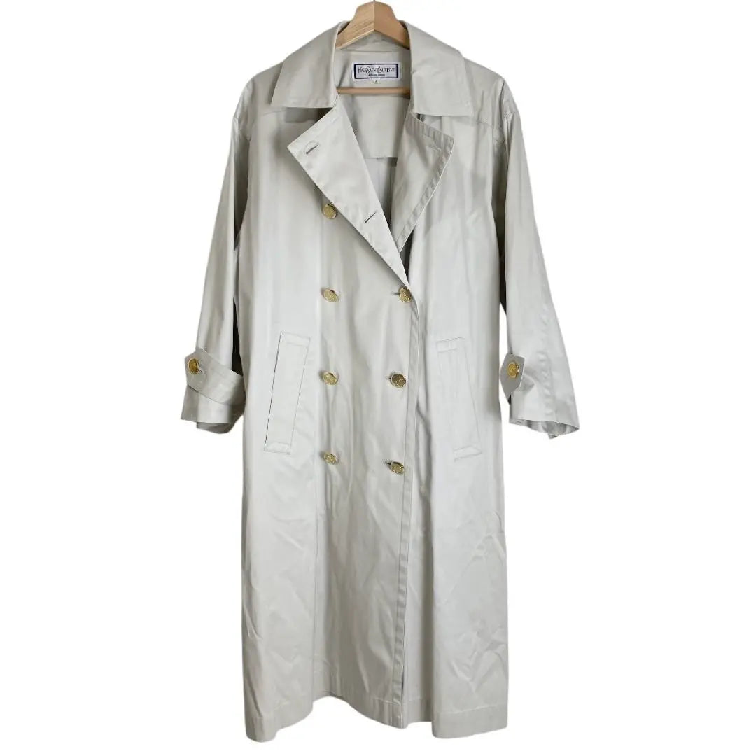 YSL Yves Saint Laurent Trench Coat Unisex Light Grey M | YSL イヴサンローラン トレンチコート ユニセックス ライトグレー M