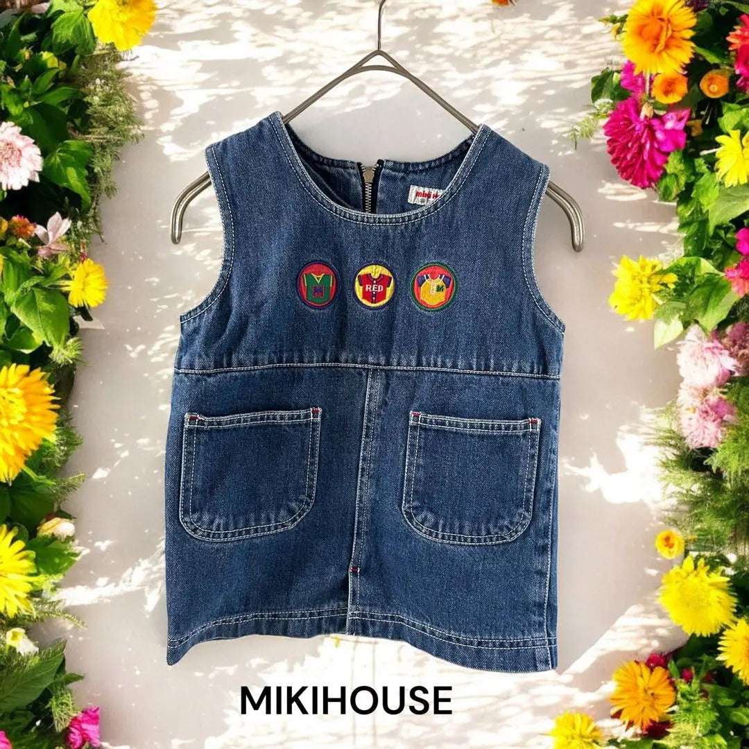 MIKIHOUSE Baby Denim Jumper Skirt Dress 80