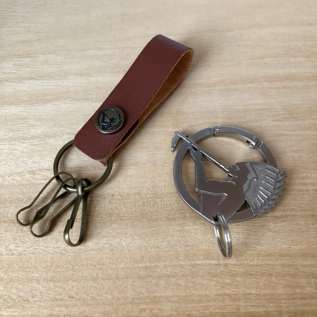 American Spirit Leather Keychain Ring and Caranabi