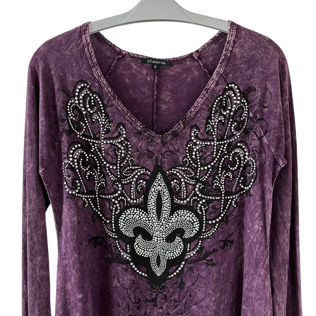 J.P.doub-rue USA made rhinestone tunic grunge purple