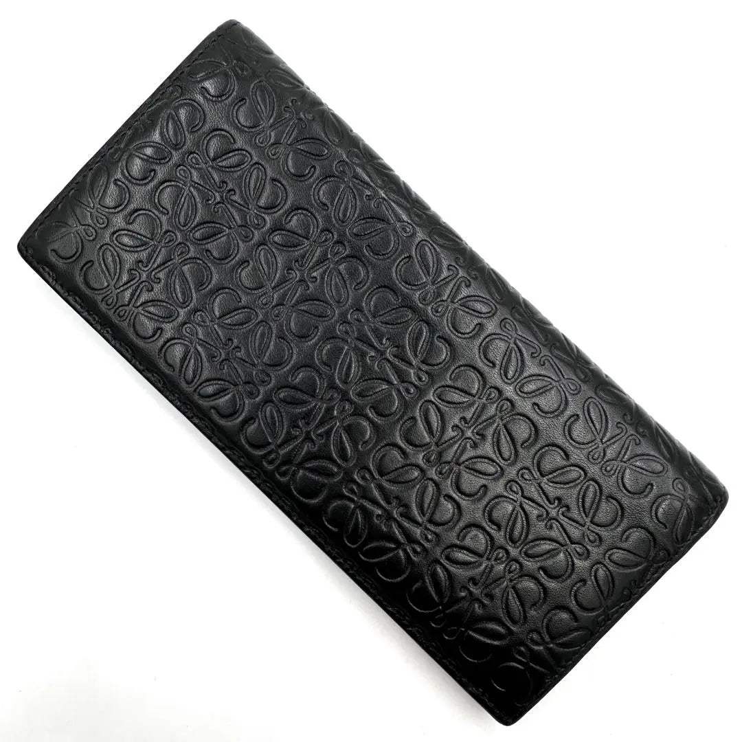 LOEWE Long Wallet Anagram Repeat All-over Pattern Leather Black