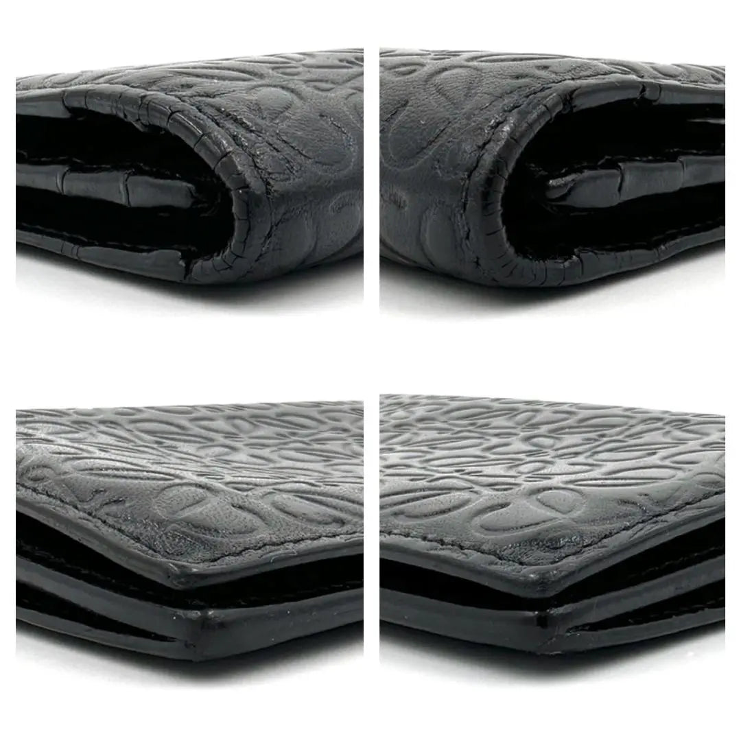 LOEWE Long Wallet Anagram Repeat All-over Pattern Leather Black