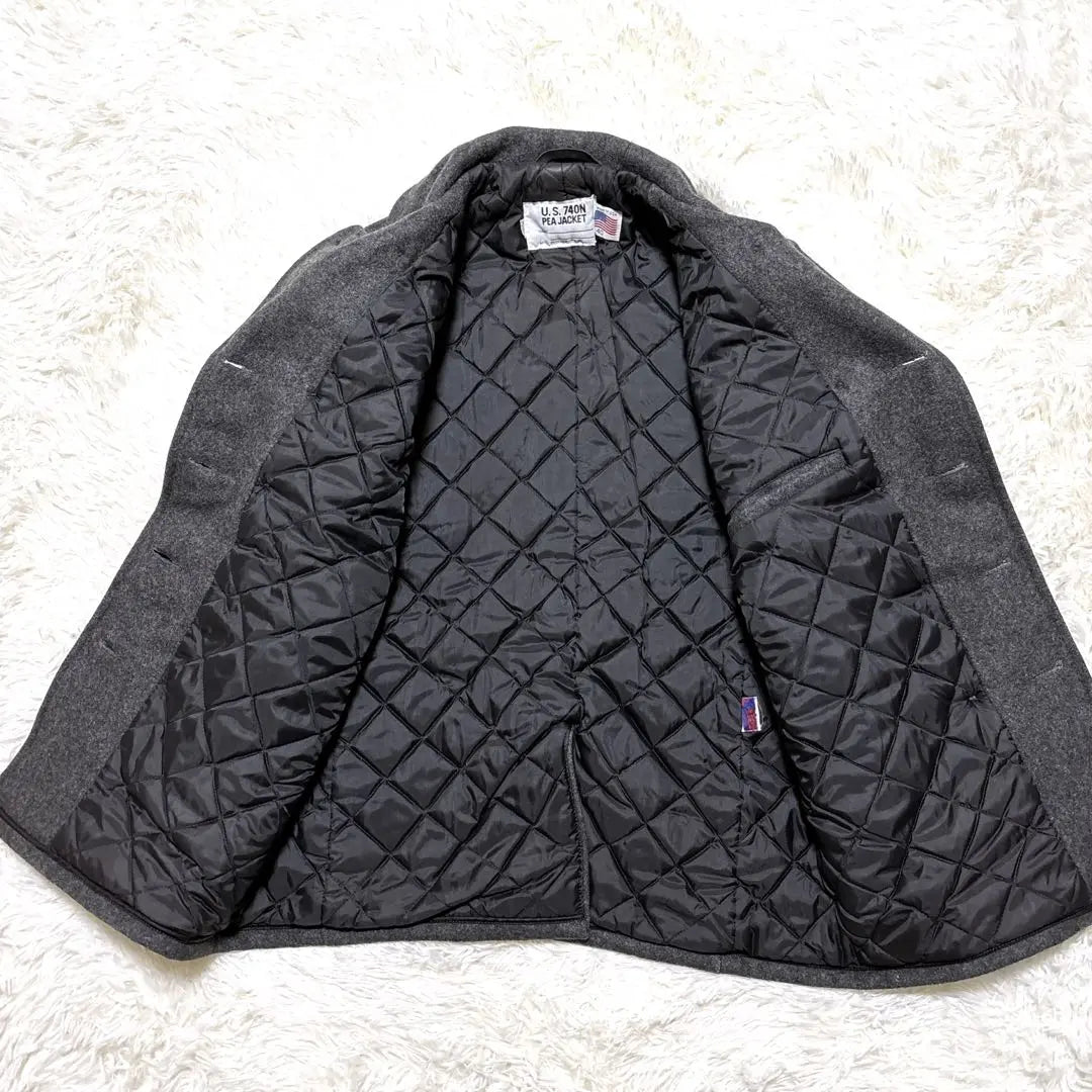 [Ropa usada] Chaqueta Schott Shot Pea Court Quilting Grey | 【古着】Schott ショット ピーコート ジャケット キルティング グレー