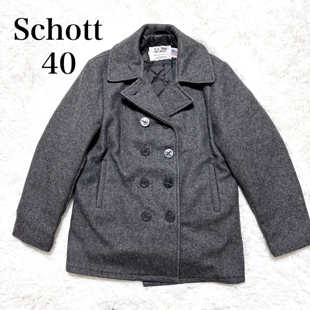 [Ropa usada] Chaqueta Schott Shot Pea Court Quilting Grey | 【古着】Schott ショット ピーコート ジャケット キルティング グレー