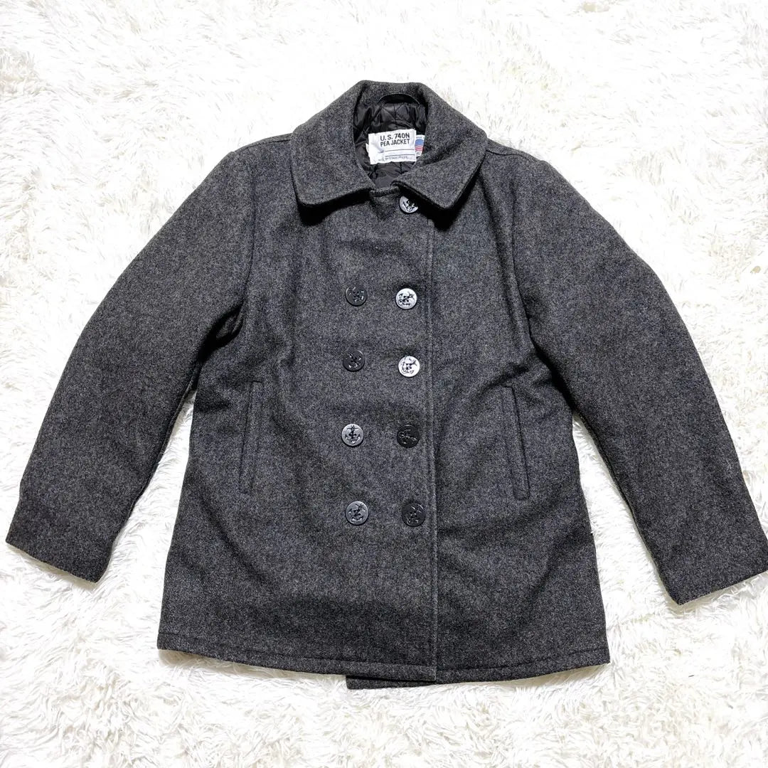 [Ropa usada] Chaqueta Schott Shot Pea Court Quilting Grey | 【古着】Schott ショット ピーコート ジャケット キルティング グレー