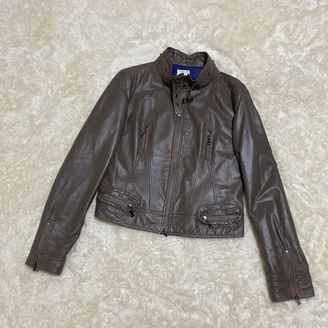 chaqueta de jinete de piel de cordero cara | cara ラムレザー ライダース ジャケット