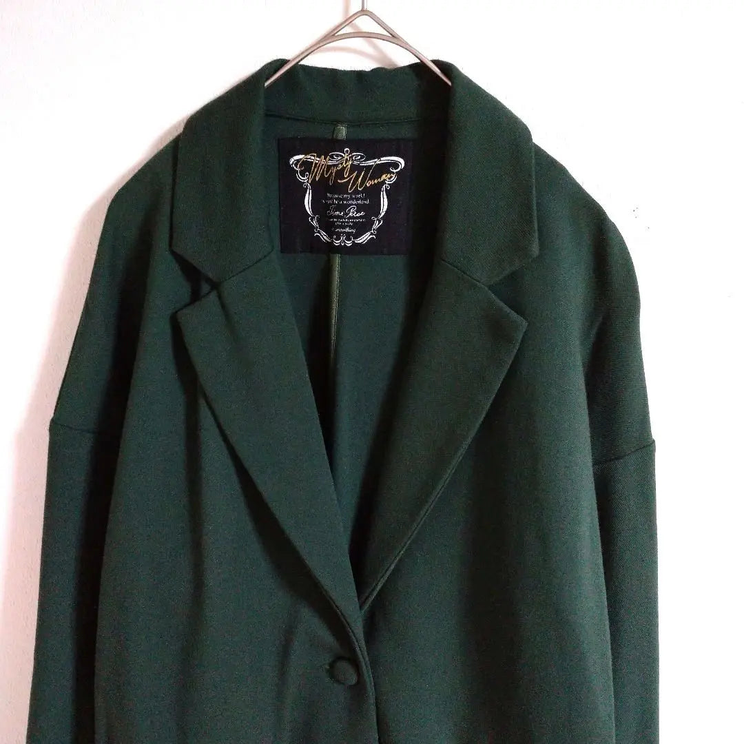 Chaqueta de abrigo entallada verde Misty Woman