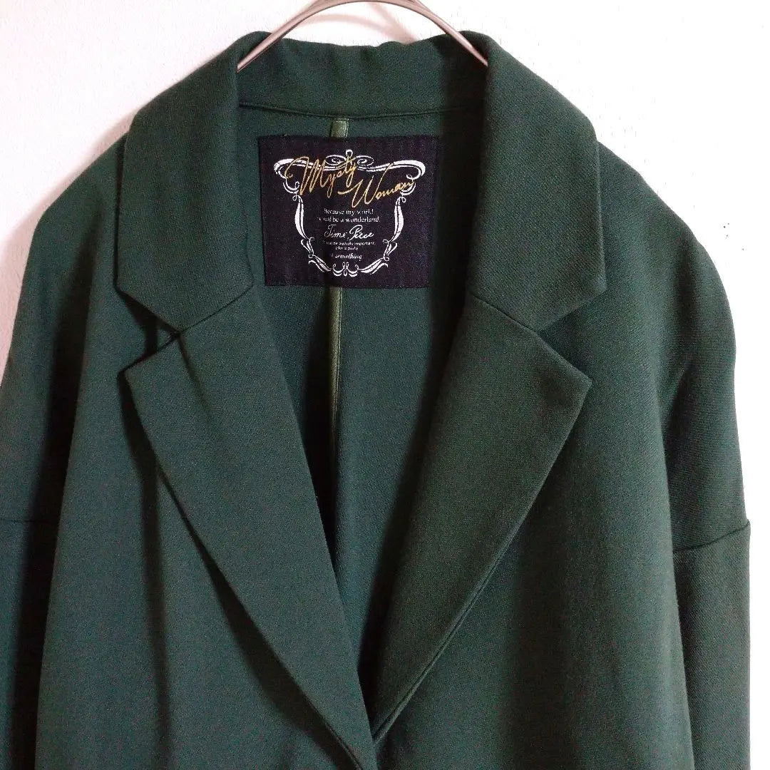 Chaqueta de abrigo entallada verde Misty Woman