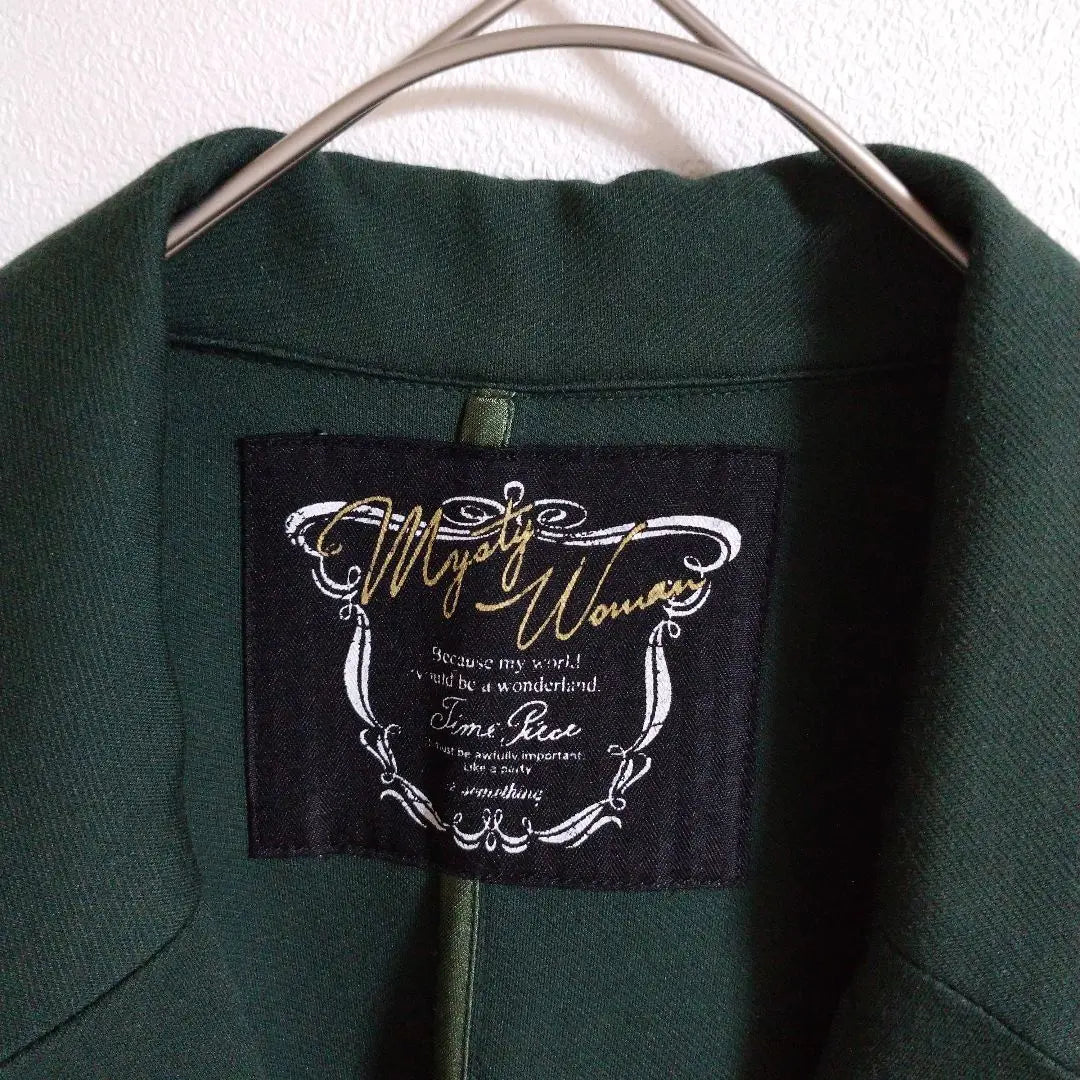 Chaqueta de abrigo entallada verde Misty Woman