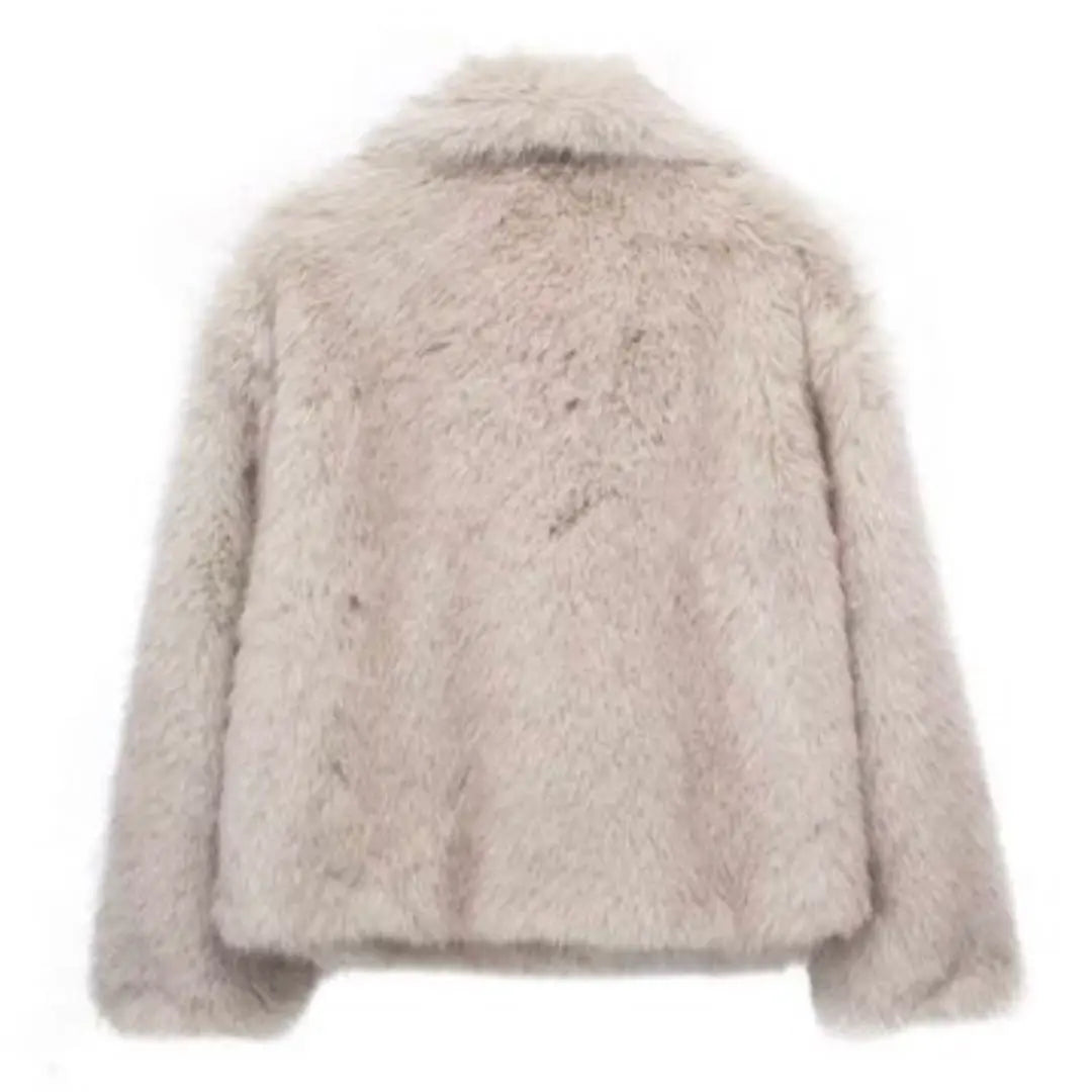 bibiy faux fur jacket coat epine uniqlo zara M