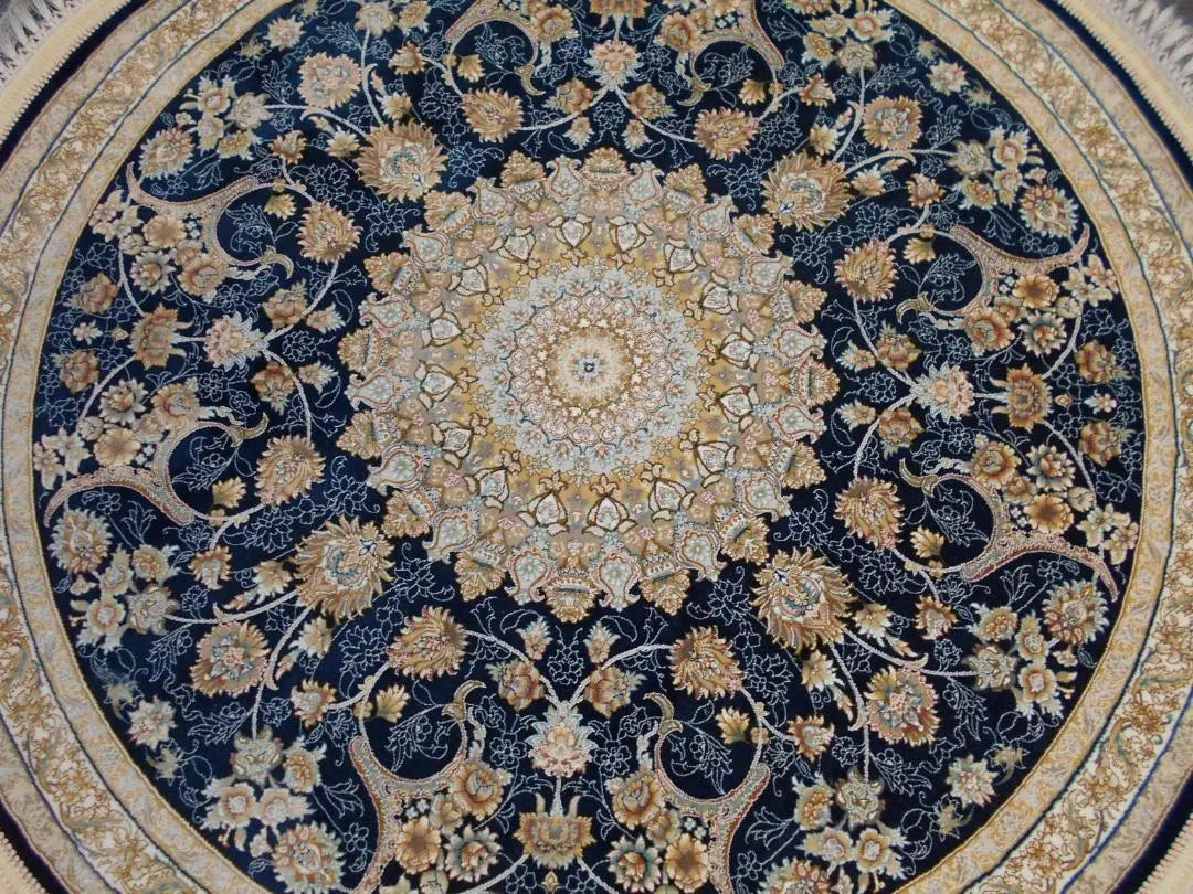 2.25 million knots! Ultra-high density weave! Authentic Iranian carpet! Round 100cm-201631