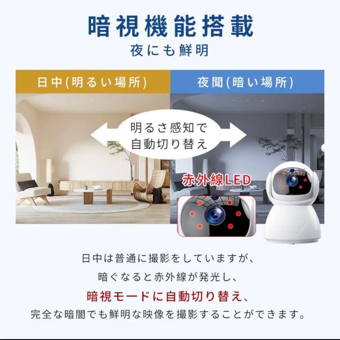 [Security Pet Camera] Remote monitoring 3 million pixels 360° swing baby monitor