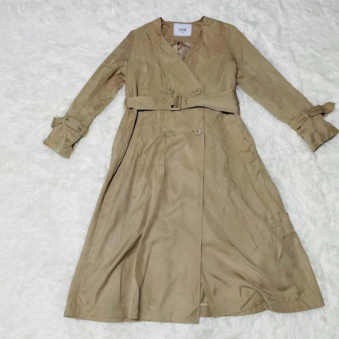 Slobe Jena no Color Te Lench Coat With Belt Spring / Autumn Winter Extra (107) | スローブイエナ　ノーカラートレンチコート　ベルト付き　春秋冬　上品（107）