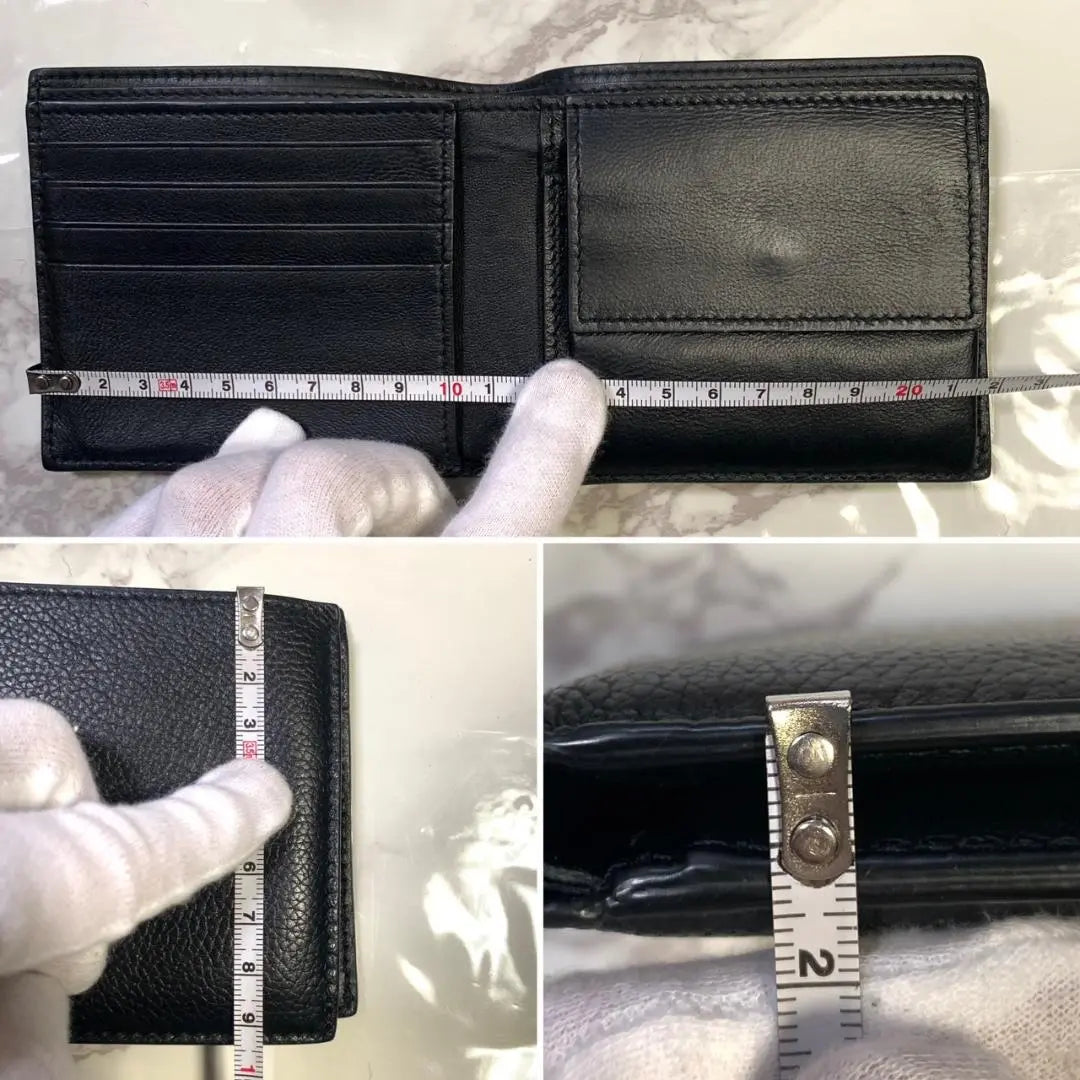 Balenciaga folding wallet black bill compartment coin purse card holder #B310