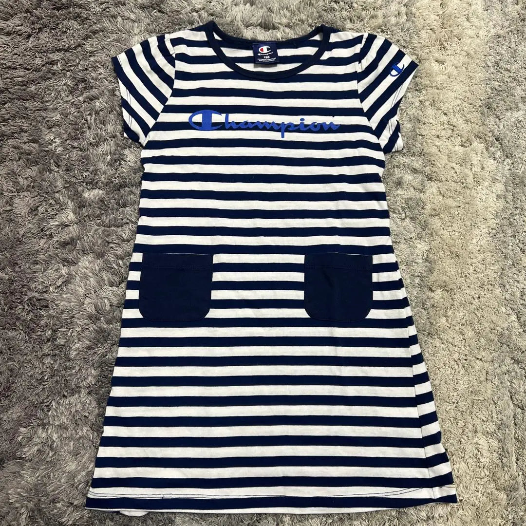 Champion Stripe Short Sleeve Dress 130cm Good Condition