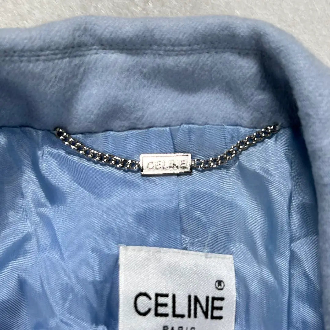 [CELINE] CELINE Wool Cashmere Angora Tailored Jacket Light Blue