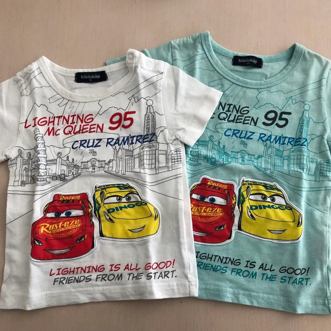 Cars x Cladescope T-shirt 90cm, 100cm 2 pieces set for matching outfits