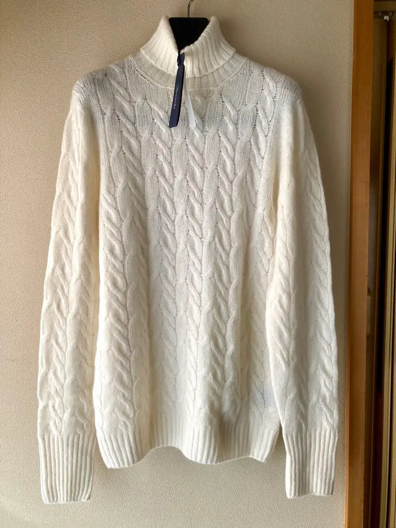 New Dormore Geelong Lamb Turtleneck Cable Knit Off-White 50