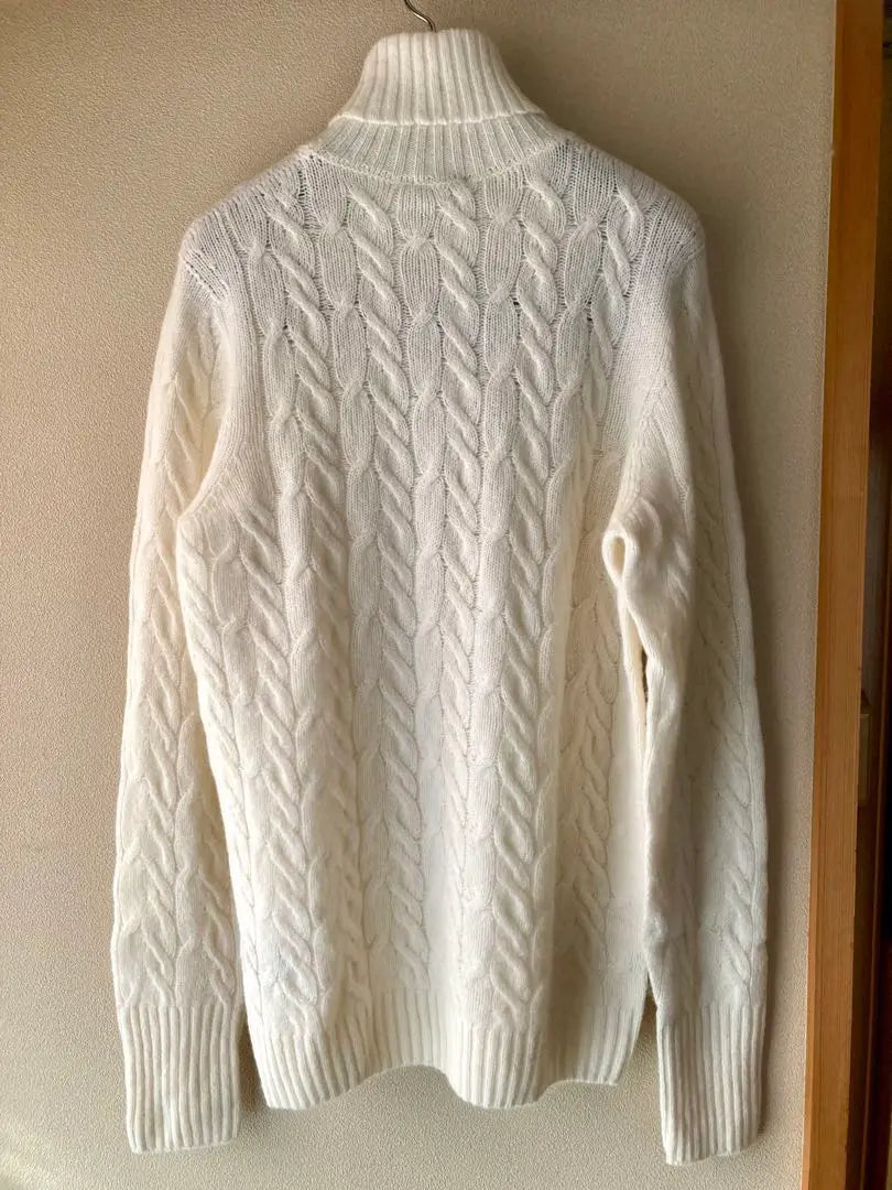 New Dormore Geelong Lamb Turtleneck Cable Knit Off-White 50