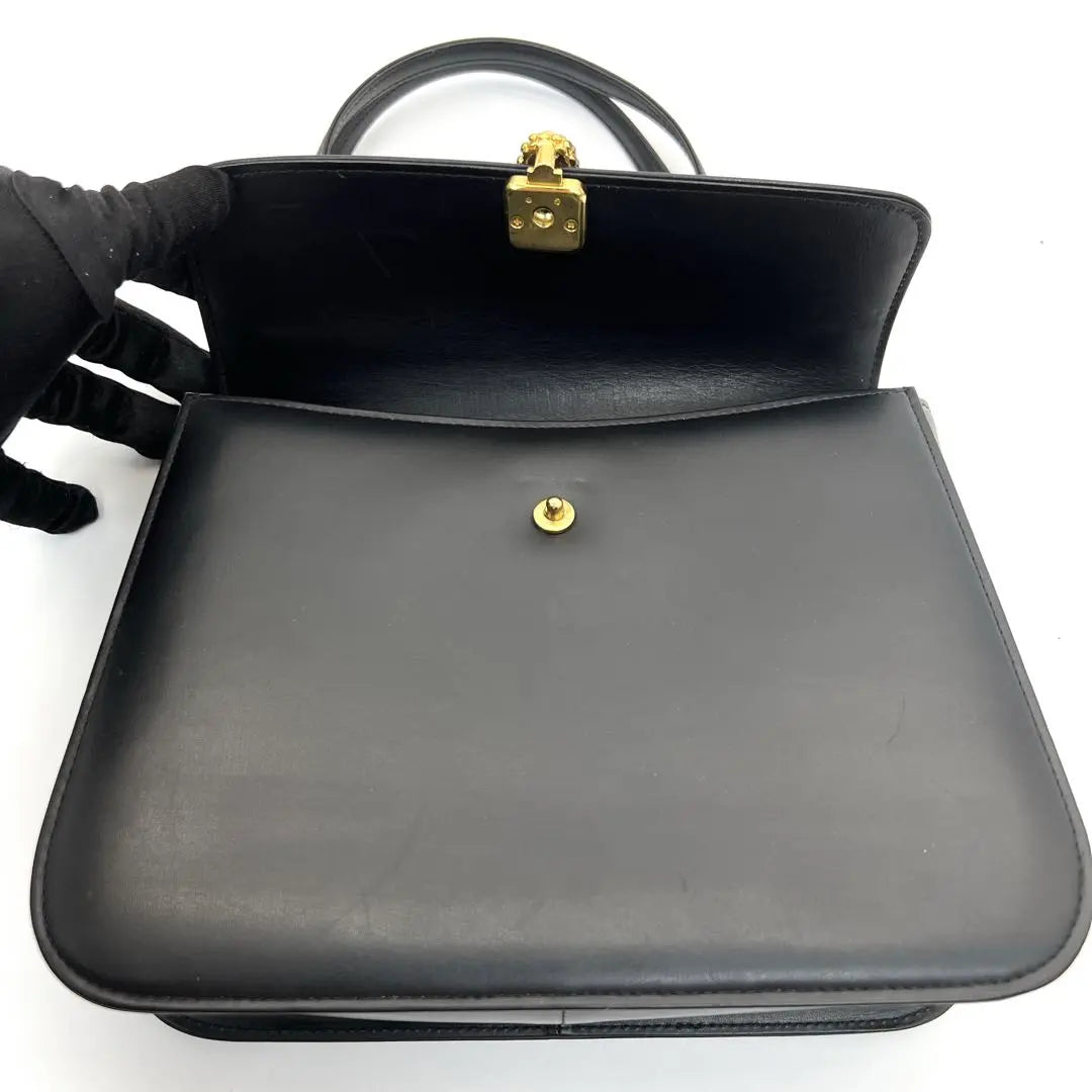 WAKO Ginza Kazuko Formal Bag Handbag Calf Leather Black