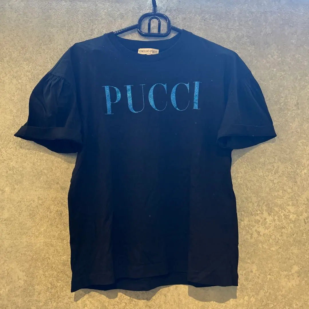 EMILIO PUCCI Short Sleeve T-shirt S Black Emilio Pucci Logo