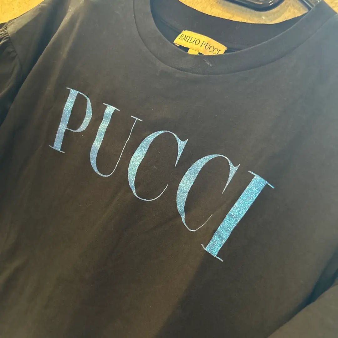 EMILIO PUCCI Short Sleeve T-shirt S Black Emilio Pucci Logo