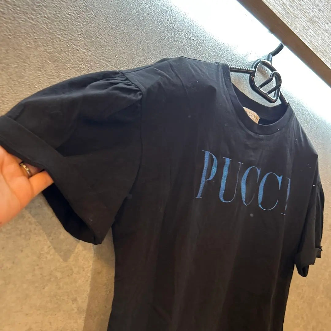 EMILIO PUCCI Short Sleeve T-shirt S Black Emilio Pucci Logo