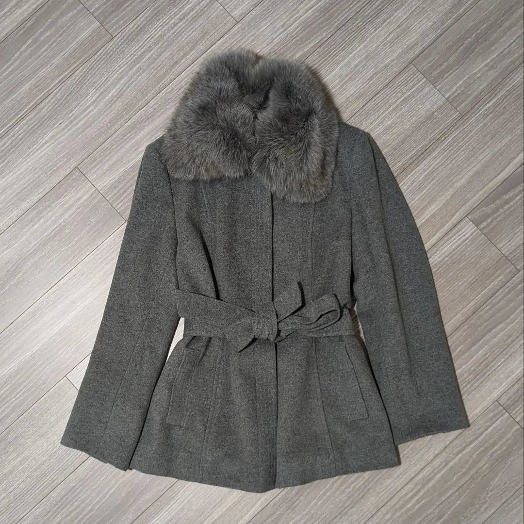 Zeral Short Coat Angola Blend Gray Fox Fur