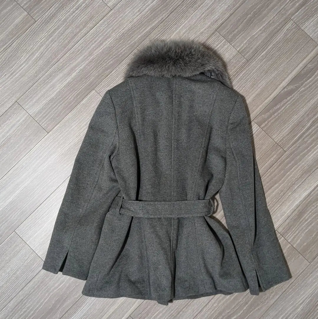 Zeral Short Coat Angola Blend Gray Fox Fur