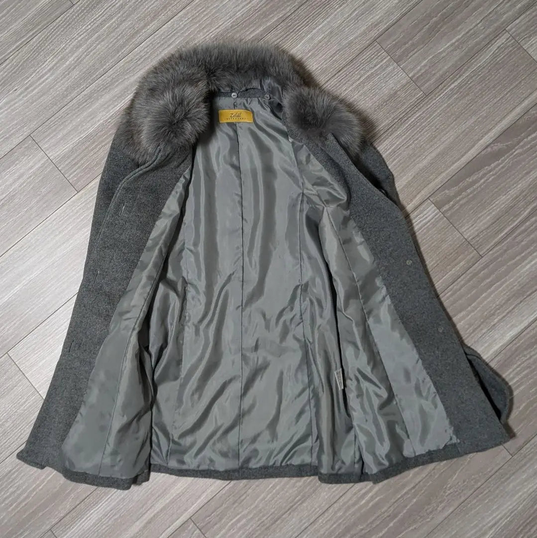 Zeral Short Coat Angola Blend Gray Fox Fur