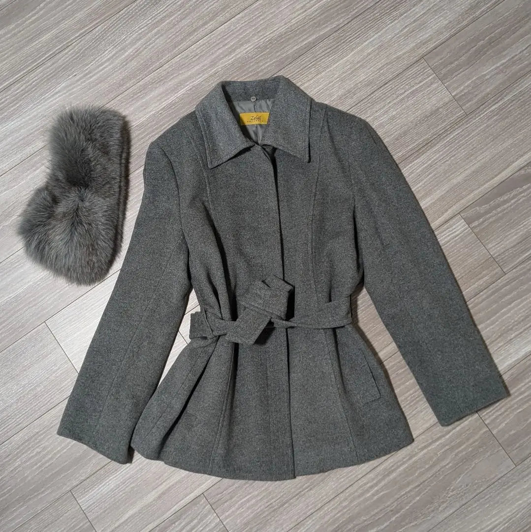 Zeral Short Coat Angola Blend Gray Fox Fur