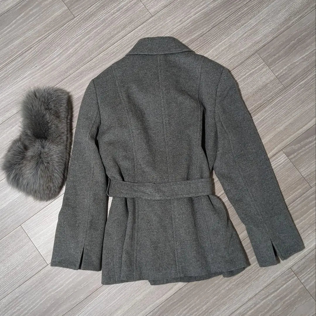 Zeral Short Coat Angola Blend Gray Fox Fur