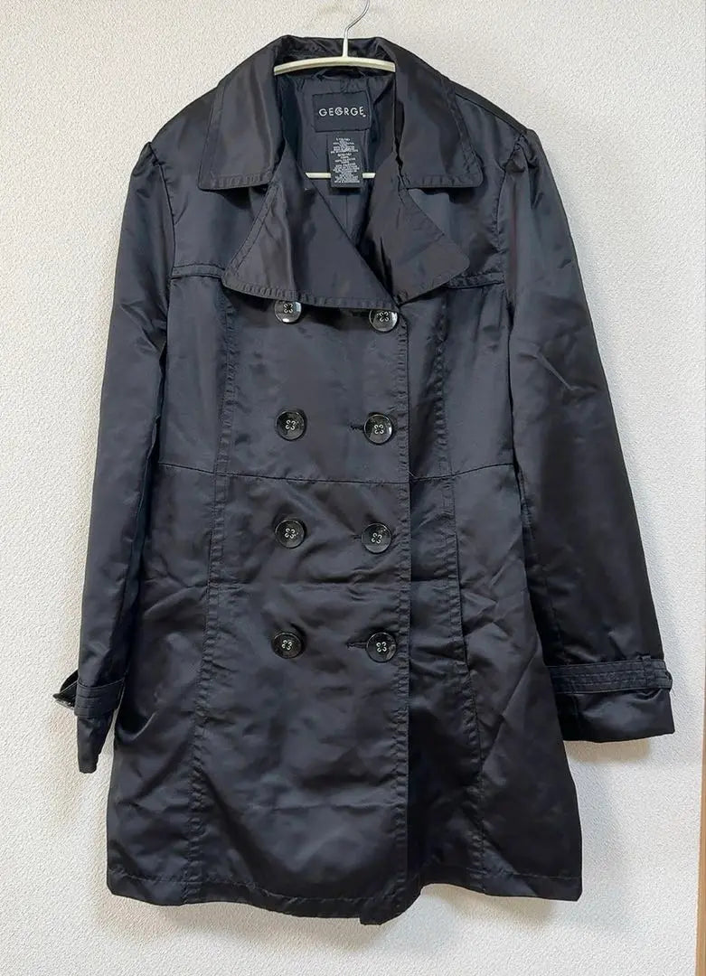 I sell all the winter items!! ️ GEORGE Trench Coat [L size] Black with glossy