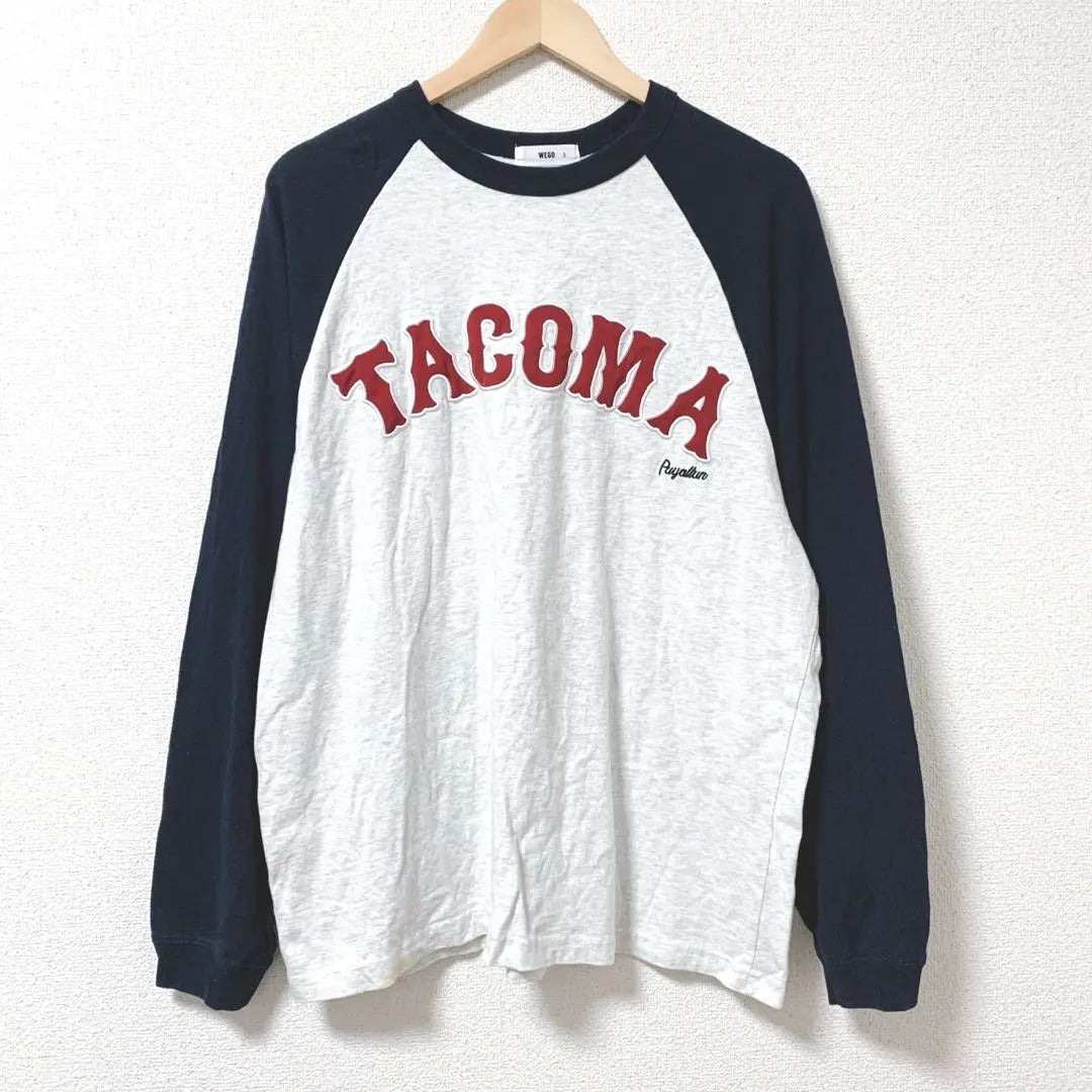 Wego Raglan Long Sleeve T-shirt English Print Pullover Tops Casual