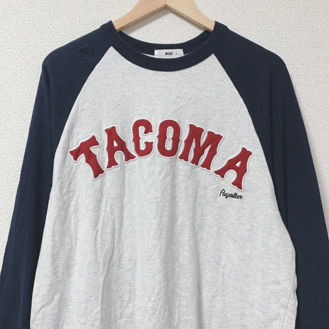 Wego Raglan Long Sleeve T-shirt English Print Pullover Tops Casual