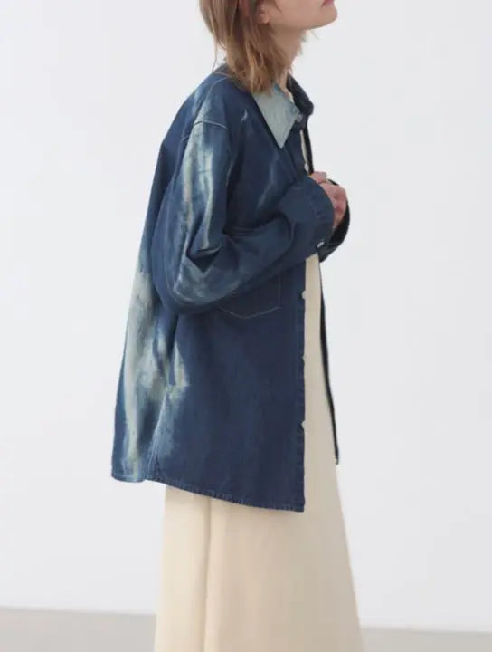 SUNFADEBLEACH LIGHT DENIM SHIRTS BLOUSON