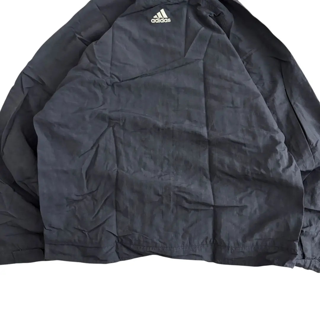 adidas nylon jacket hoodie y2k embroidery logo navy M