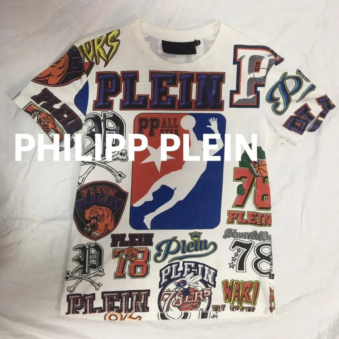 Very popular! Philippe Plain [Reference Price] 79,800 yen Basketball pattern T-shirt