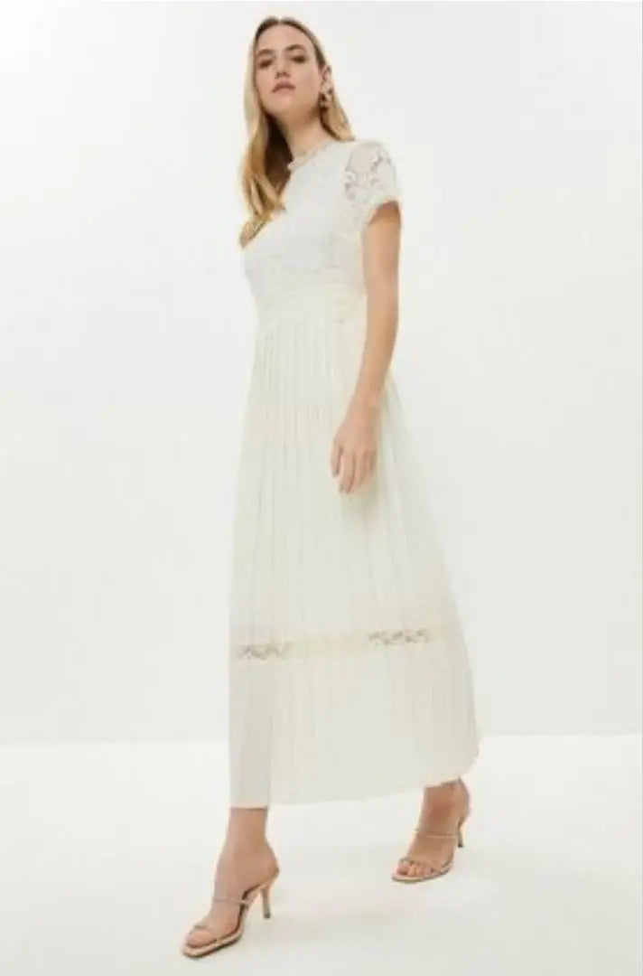 Coast Lace Body Spleated Skirt Maxi Dress