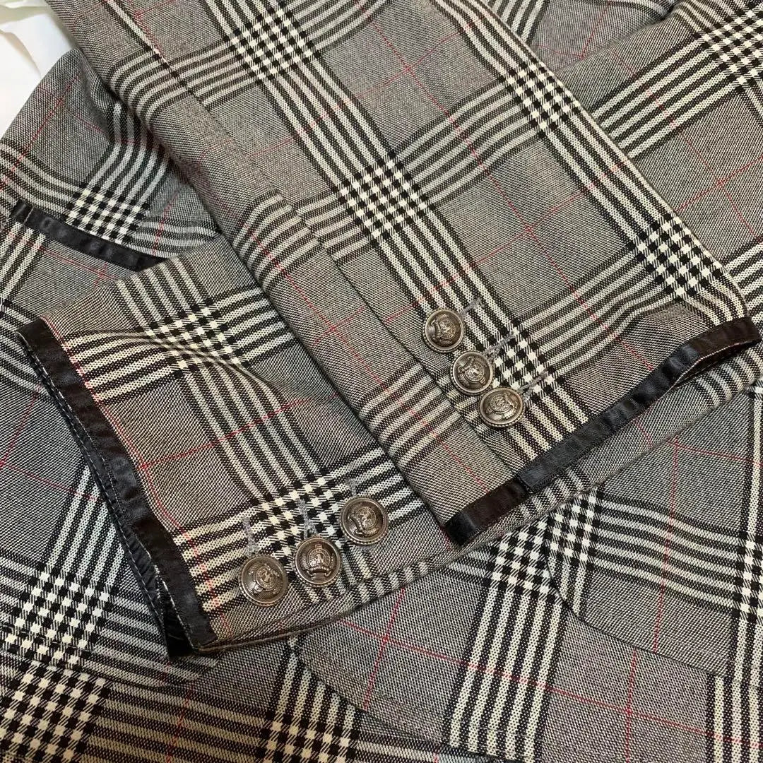 ST・SADHU Brown Checkered L Men's Jacket